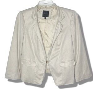 The Limited Cream  Classic Lightweight Microsuede button sleeve Blazer Jacket